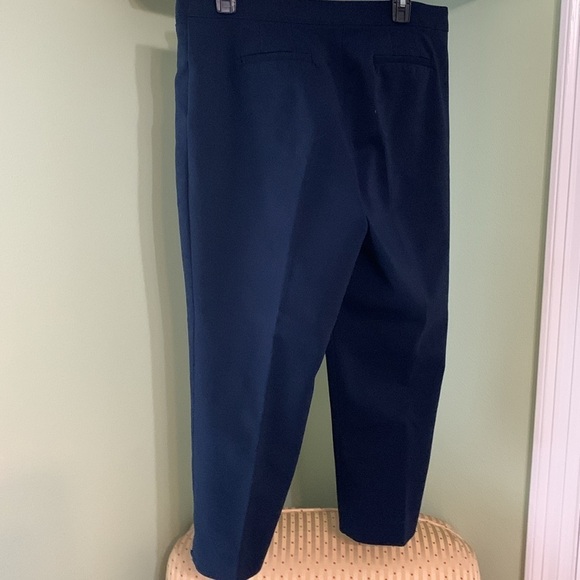 Ruby Rd navy pants with rhinestone’s ankle silver hardware Size 14P stretch - Picture 2 of 8